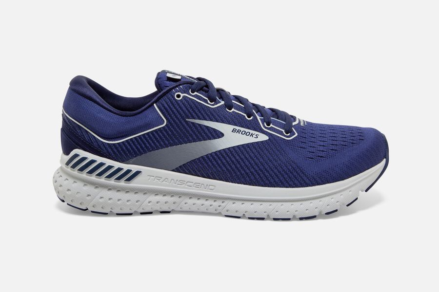 Brooks Running Shoes - Transcend 7 Road Mens - Navy/Silver - FCT-486027